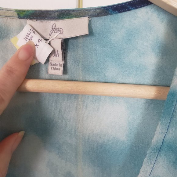 Joie 100% Silk Tropical Tank - Blue Tahitian Pattern - Sz M - Picture 9 of 11